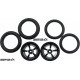 Pro Track Evolution in Black 3/4" O-Ring Drag Front Wheels for 1/16" axle