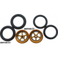 Pro Track Evolution in Gold 3/4" O-Ring Drag Front Wheels for 1/16" axle