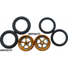 Pro Track Evolution in Gold 3/4" O-Ring Drag Front Wheels for 1/16" axle