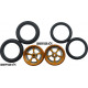Pro Track Evolution in Gold 3/4" O-Ring Drag Front Wheels for 1/16" axle
