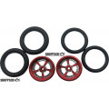 Pro Track Evolution in Red 3/4" O-Ring Drag Front Wheels for 1/16" axle