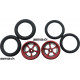 Pro Track Evolution in Red 3/4" O-Ring Drag Front Wheels for 1/16" axle