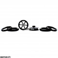 Pro Track Roadster in Black 3/4" O-Ring Drag Front Wheels for 1/16" axle