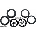 Pro Track Roadster in Black 3/4" O-Ring Drag Front Wheels for 1/16" axle