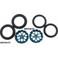Pro Track Bulldog in Blue 3/4" O-Ring Drag Front Wheels for 1/16" axle