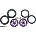 Pro Track Bulldog in Purple 3/4" O-Ring Drag Front Wheels for 1/16" axle