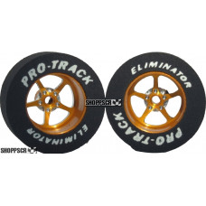 Pro Track Pro Star 1-1/16 x .435 Gold Drag Rear Wheels for 3/32 axle