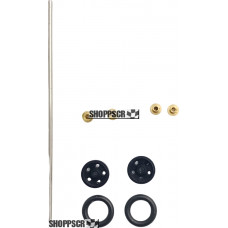 WRP 3/8" Drilled 5-Hole Black Wheelie Wheel Kit (1 pair)